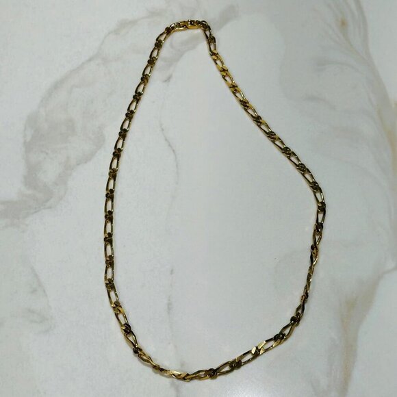 Vintage 1970s Signed Monet Gold-Tone Figaro Chain Necklace - Picture 6 of 12